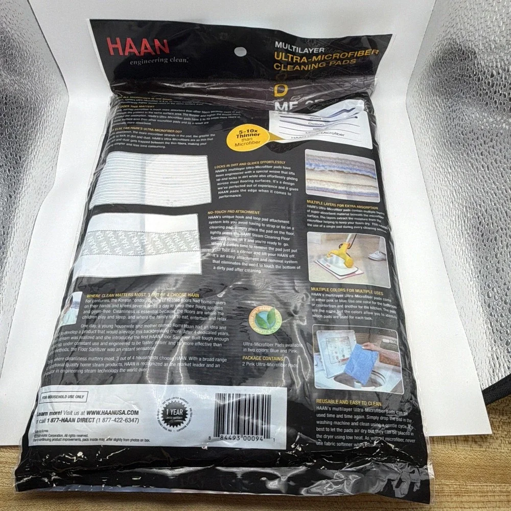 HAAN MF-2P Ultra-Microfiber Steam Mop Pads for FS-20/30/50, 2-Pack